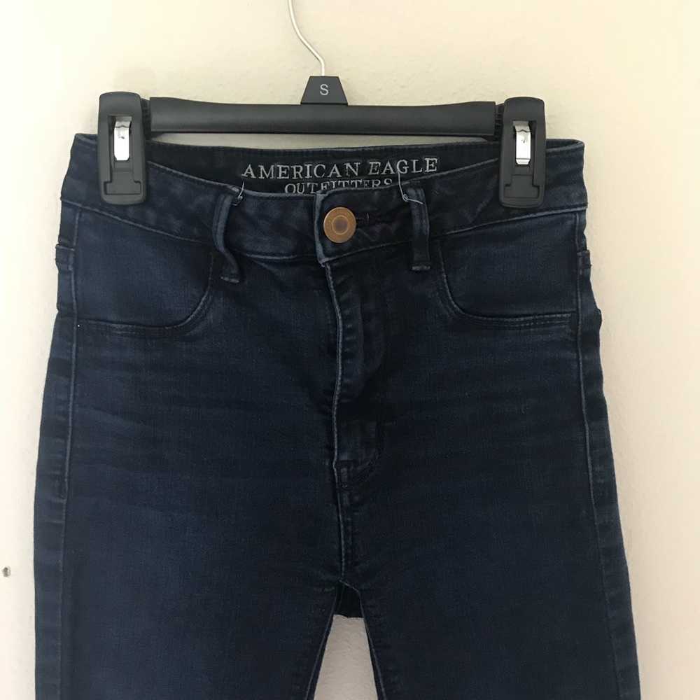 American Eagle Dark Denim Fringe Jeans